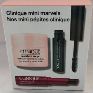 Clinique Mini Marvels Set-Moisture Surg 100H/Mascara/Black Honey Lip-New in Box